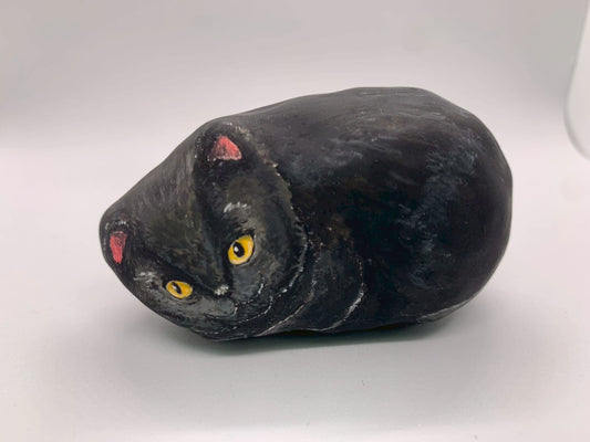 張り子の猫（黒・壱）