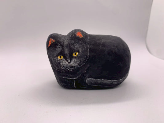 張り子の猫（黒・弐）
