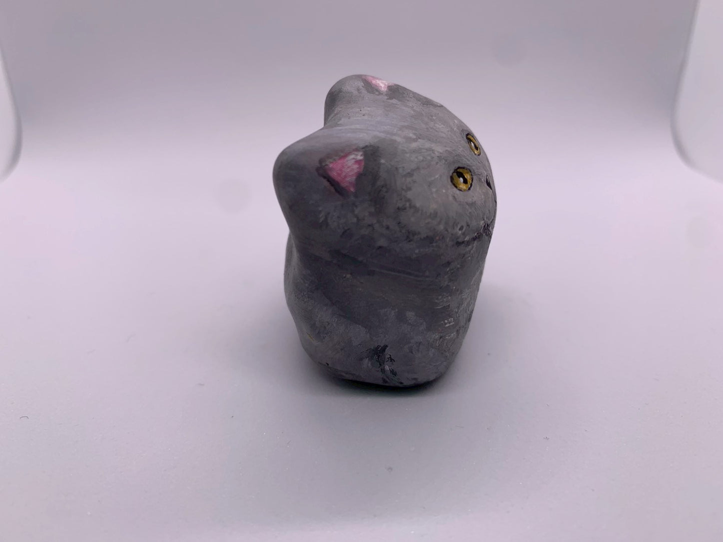 張り子の猫（ロシアンブルー・灰色）